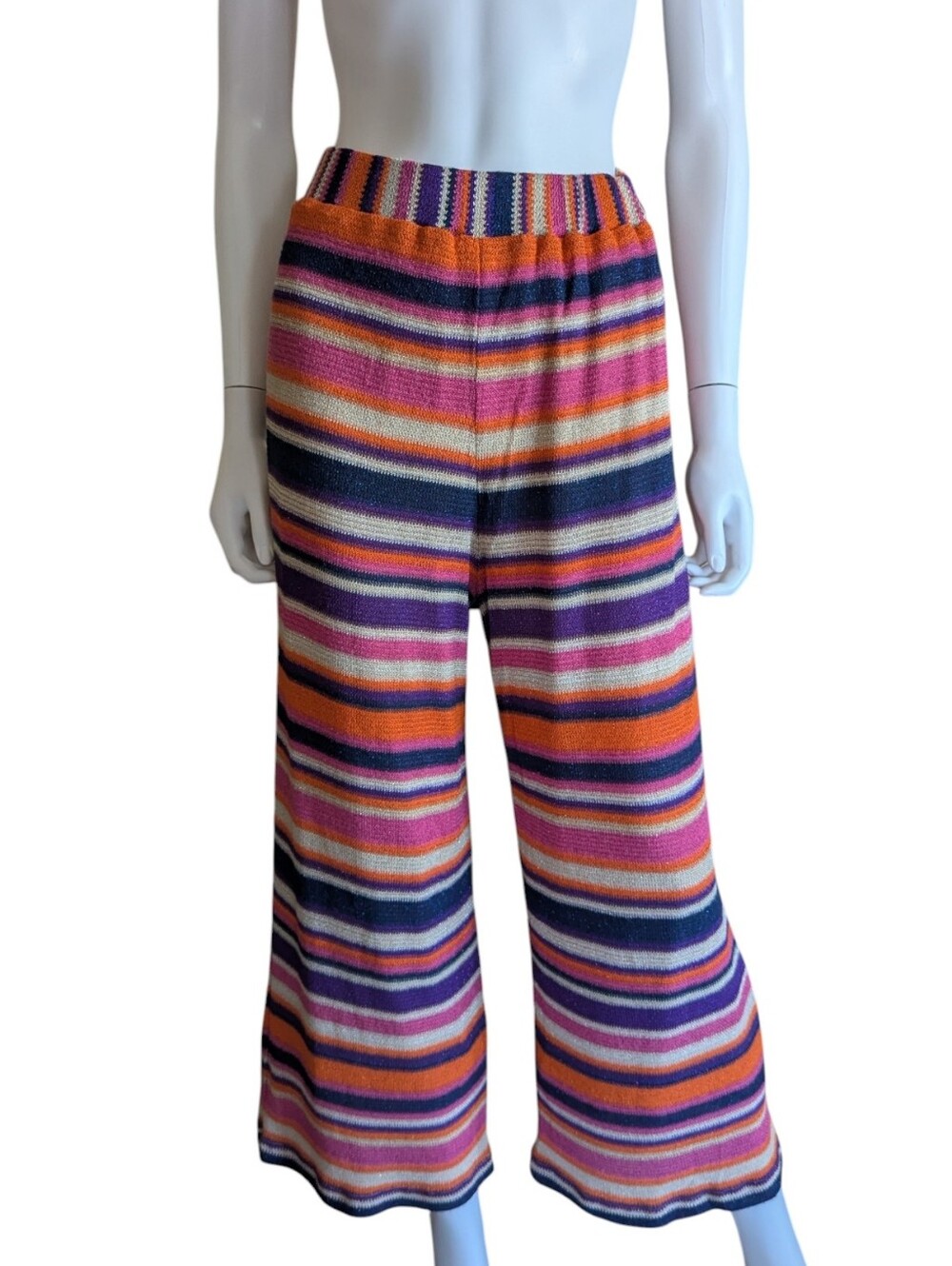 Trina Turk Multi-Color Striped Knit Top with Beige Lining - Picture 6 of 12